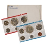 1975 United States Unc Mint Set in Original Government Packaging  includes 2 Eisenhower Dollars.