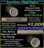 ***Auction Highlight*** 1 full 50 pc roll Flying Eagle cents 1858 on one end Grades avg Circ (fc)