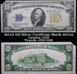 1934A $10 Silver Certificate North Africa, Signatures of Julian & Morgenthau Grades vf, very fine