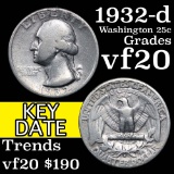 1932-d Washington Quarter 25c Grades vf, very fine