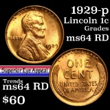 1929-p Lincoln Cent 1c Grades Choice Unc RD