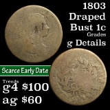 1803 Draped Bust Large Cent 1c Grades g details