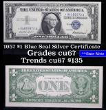 **Star Note  1957 $1 Blue Seal Silver Certificate Grades Gem++ CU