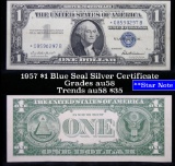 **Star Note  1957 $1 Blue Seal Silver Certificate Grades Choice AU/BU Slider