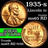 1935-s Lincoln Cent 1c Grades GEM Unc RD