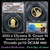 ANACS 2011-s Grant Proof Presidential Dollar $1 Graded pr70 DCAM by ANACS