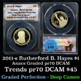 ANACS 2011-s Hayes Proof Presidential Dollar $1 Graded pr70 DCAM by ANACS