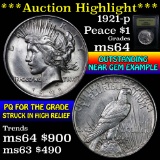 ***Auction Highlight*** 1921-p Peace Dollar $1 Graded Choice Unc by USCG (fc)