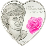 2007 Princess Diana Rose silver coin Cook Islands (1961-1997)