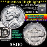 ***Auction Highlight*** 1941-d/d FS-501 Jefferson Nickel 5c Graded GEM 5fs by USCG (fc)