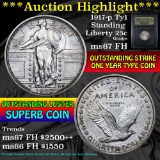 ***Auction Highlight*** 1917-p Ty1 Standing Liberty Quarter 25c Graded GEM++ FH by USCG (fc)