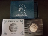 1982-d George Washington Silver Uncirculated Commemorative 50c orig box w/coa