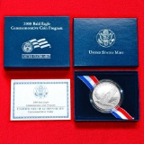 2008-p Bald Eagle Uncirculated Commemorative Silver Dollar in original packagaing w/coa