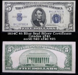 1934C $5 Blue Seal Silver Certificate Grades xf+
