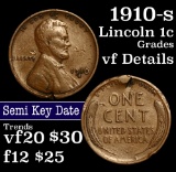 1910-s Lincoln Cent 1c Grades vf details