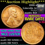 ***Auction Highlight*** 1916-s Lincoln Cent 1c Graded GEM Unc RD by USCG (fc)