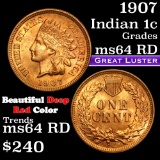 1907 Indian Cent 1c Grades Choice Unc RD