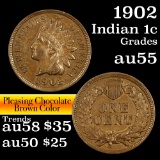 1902 Indian Cent 1c Grades Choice AU