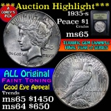 ***Auction Highlight*** 1935-s Peace Dollar $1 Graded GEM Unc By USCG (fc)