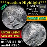 ***Auction Highlight*** 1926-s Peace Dollar $1 Graded GEM Unc by USCG (fc)