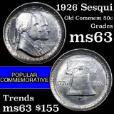 1926 Sesqui Old Commem Half Dollar 50c Grades Select Unc