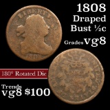 1808 Draped Bust Half Cent 1/2c Grades vg, very good