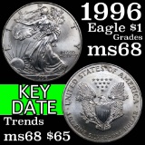 1996 Silver Eagle Dollar $1 Grades GEM+++ Unc