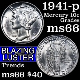 1941-p Mercury Dime 10c Grades GEM+ Unc