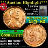 ***Auction Highlight*** 1929-s Lincoln Cent 1c Graded GEM+ Unc RD by USCG (fc)