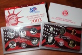 2003 United States Silver Proof Set - 10 pc set, about 1 1/2 ounces of pure silver