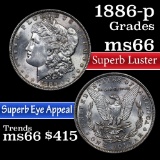 1886-p Morgan Dollar $1 Grades GEM+ Unc (fc)