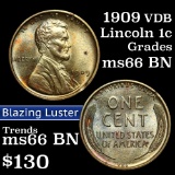 1909 VDB Lincoln Cent 1c Grades GEM+ Unc BN