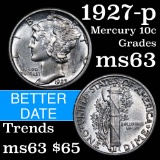 1927-p Mercury Dime 10c Grades Select Unc
