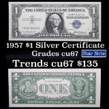 **Star Note  1957 $1 Blue Seal Silver Certificate Grades Gem++ CU
