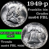 1949-p Franklin Half Dollar 50c Grades Choice Unc FBL
