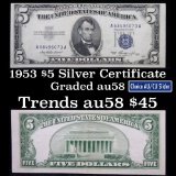 1953 $5 Blue Seal Silver certificate Grades Choice AU/BU Slider