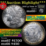 ***Auction Highlight*** 1887-p Vam 11 Morgan Dollar $1 Graded GEM++ Unc by USCG (fc)