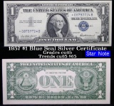 ** STAR NOTE 1957 $1 Blue Seal Silver Certificate Grades Gem CU