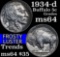 1938-d Buffalo Nickel 5c Grades Choice Unc