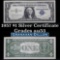 1957 $1 Blue Seal Silver Certificate Grades Select AU