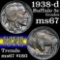 1938-d Buffalo Nickel 5c Grades GEM++ Unc