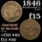 1846 Braided Hair Large Cent 1c Grades f+