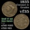 1835 Coronet Head Large Cent 1c Grades vf++