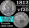 1812 Capped Bust Half Dollar 50c Grades vf, very fine