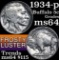 1934-p Buffalo Nickel 5c Grades Choice Unc