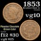 1853 Braided Hair Large Cent 1c Grades vg+