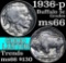 1936-p Buffalo Nickel 5c Grades GEM+ Unc