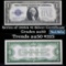 1928A $1 Blue Seal Silver Certificate Sigs Woods/Mellon Grades AU, Almost Unc (fc)