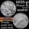 1935-p Peace Dollar $1 Grades Choice+ Unc