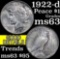 1922-d Peace Dollar $1 Grades Select Unc